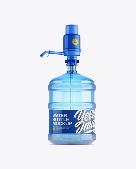 Water Bottle With Glossy Pump Mockup