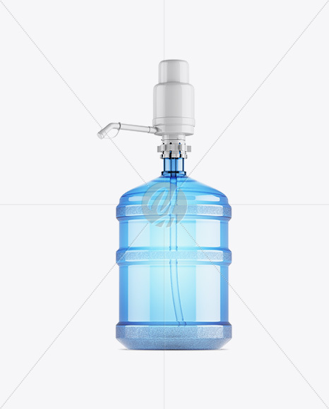 Water Bottle With Glossy Pump Mockup