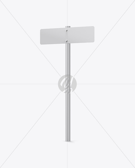 Matte Street Sign Mockup - Half Side View