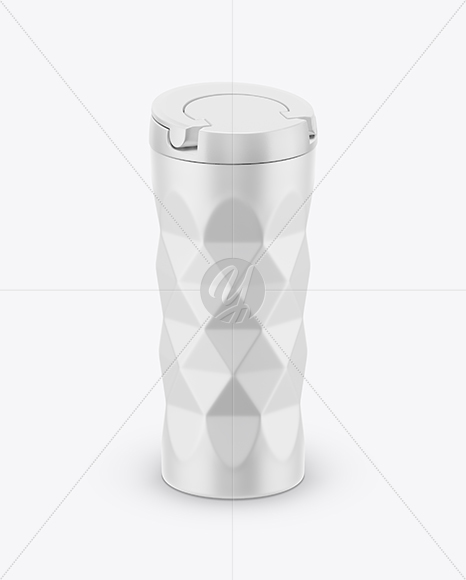 420ml Matte Vacuum Coffee Cup Mockup (High-Angle Shot)