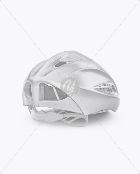 Cycling Helmet Mockup - Back Half Side View