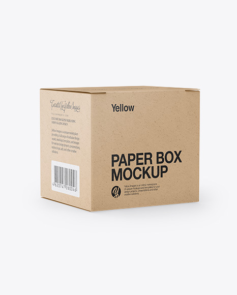 Kraft Box Mockup - Half Side View - Kraft+Carton+Box+Mockup+Half+Side+View+Eye+Level+Shot+In+Box