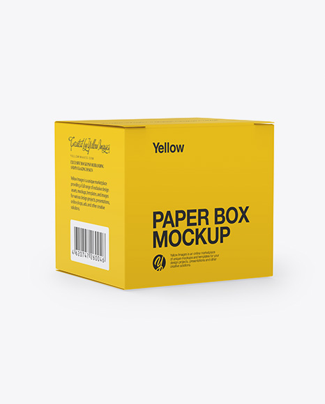 Paper Box Mockup - Half Side View