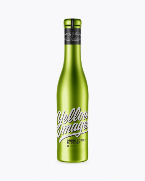 Matte Metallic Drink Bottle Mockup