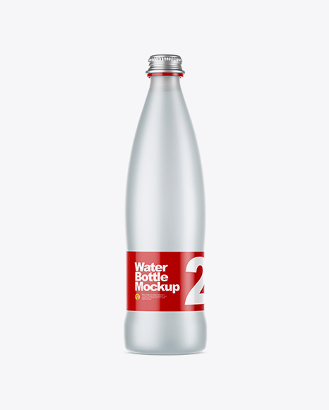 Frosted Glass Water Bottle Mockup