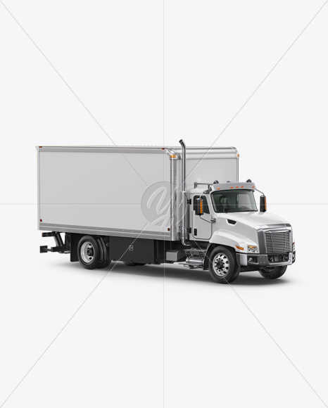 Box Truck Mockup - Half Side View