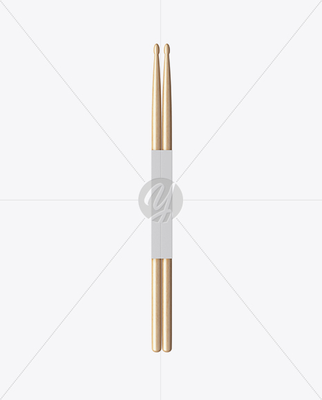 Wooden Drumsticks in Paper Holder Mockup - Free Download Images High