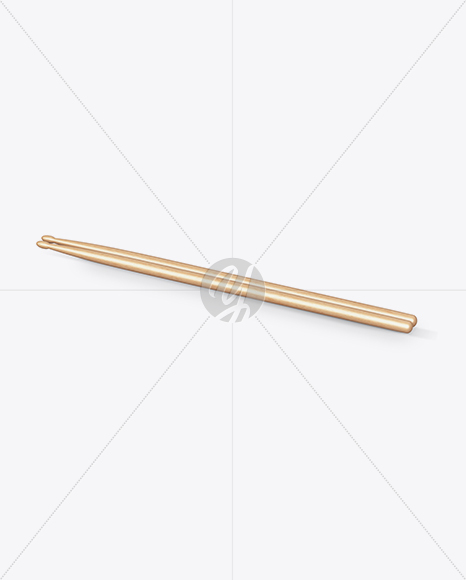 Wooden Drumsticks Mockup - Half Side View