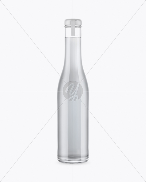 Clear Glass Bottle With Grey Drink Mockup