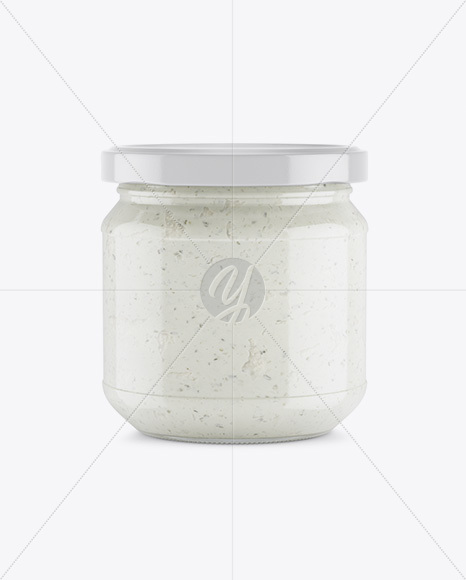 Glass Jar With Ramson Spread Mockup Glass Jar With Ramson Spread Mockup