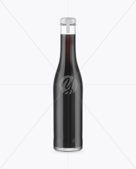 Clear Glass Bottle With Dark Drink Mockup