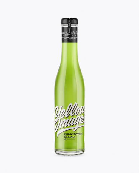 Clear Glass Bottle With Green Drink Mockup - Clear+Glass+Green+Drink+Bottle+Mockup+In+Bottle+Mockups+On+Yellow