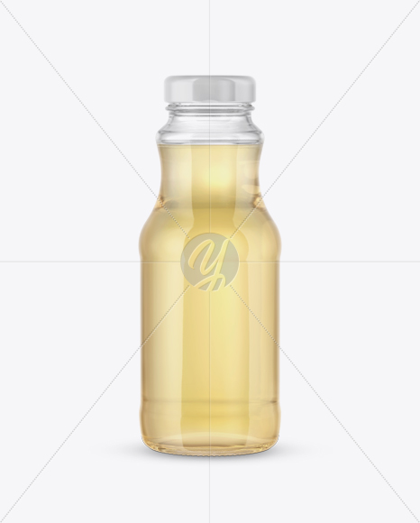 Clear Glass Bottle with Grape Juice Mockup