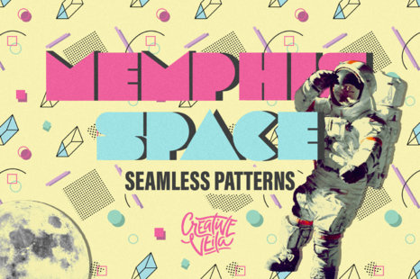Memphis Space Seamless Patterns - Memphis pattern