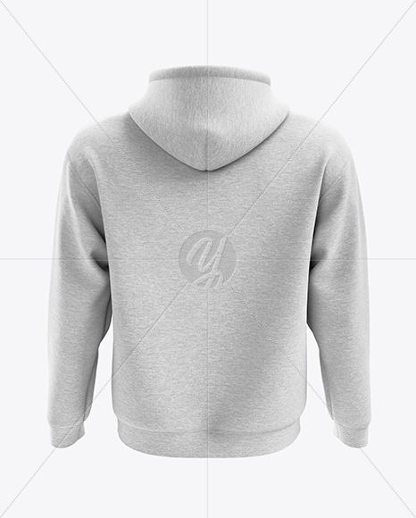 Men’s Heavyweight Heather Hoodie mockup (Back View)