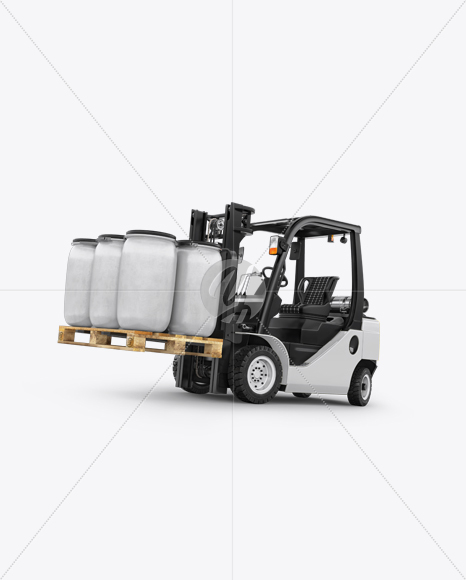 Forklift Mockup - Left Half Side View - Free Download Images High