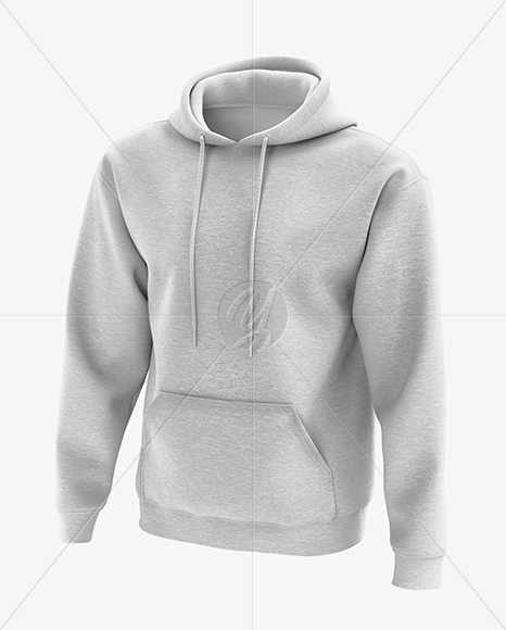 Men’s Heavyweight Heather Hoodie mockup (Half Side View)
