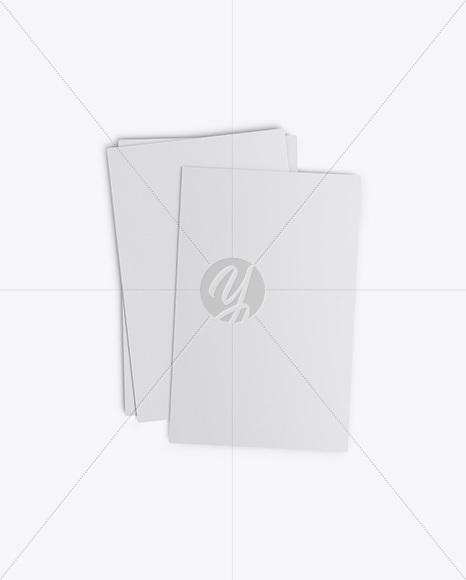 Three Textured Business Cards Mockup - Top View