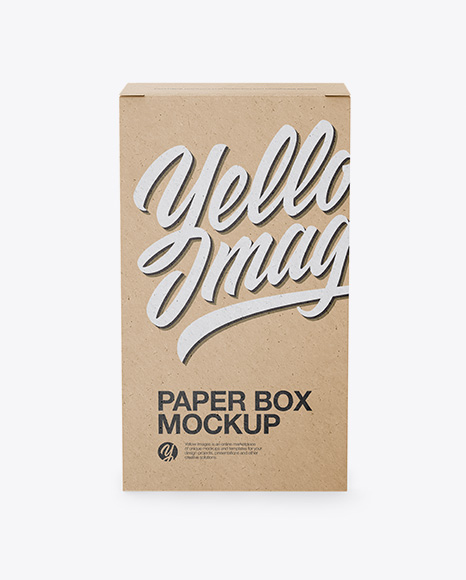 Kraft Box Mockup - Front View