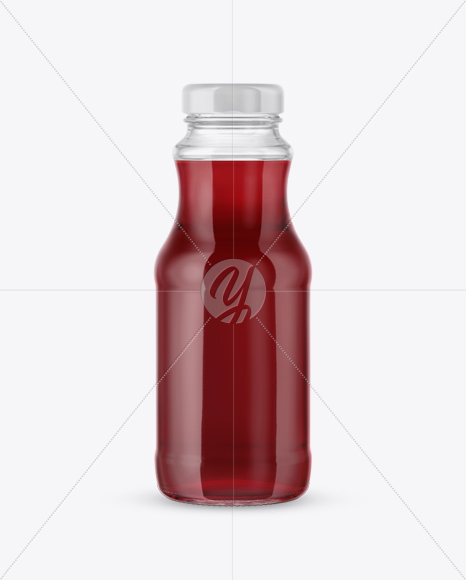 Clear Glass Bottle with Garnet Juice Mockup - Free Download Images High