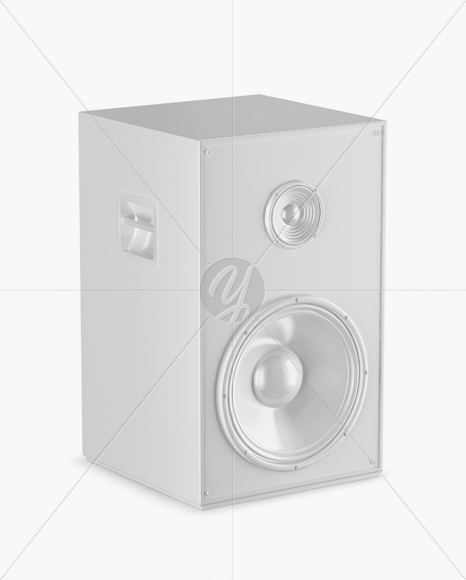 Glossy Audio Speaker Mockup - Half Side View (High-Angle Shot)