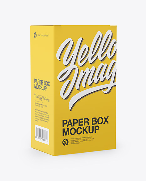 Paper Box Mockup - Half Side View