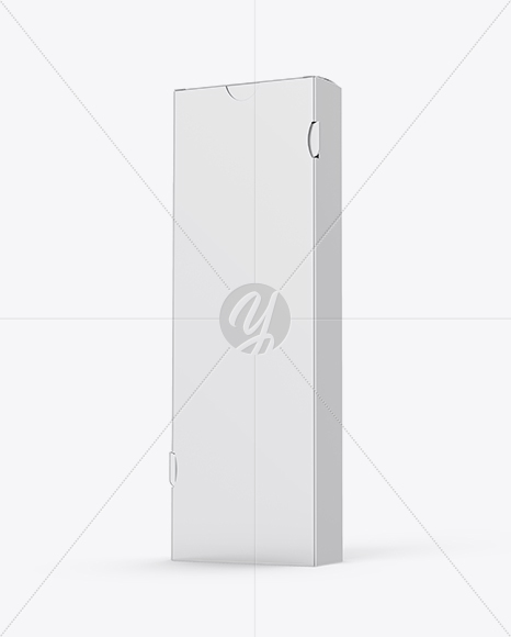 Matte & Metallic Paper Box Mockup - Half Side View