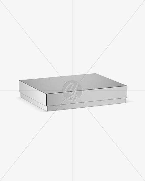 Metallic Paper Box Mockup - Half Side View