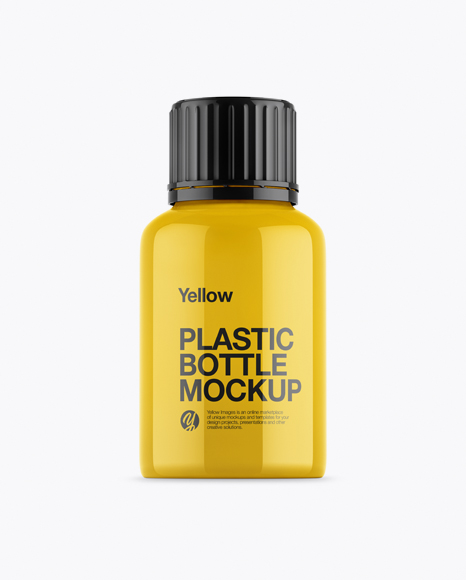 Glossy Plastic Bottle Mockup