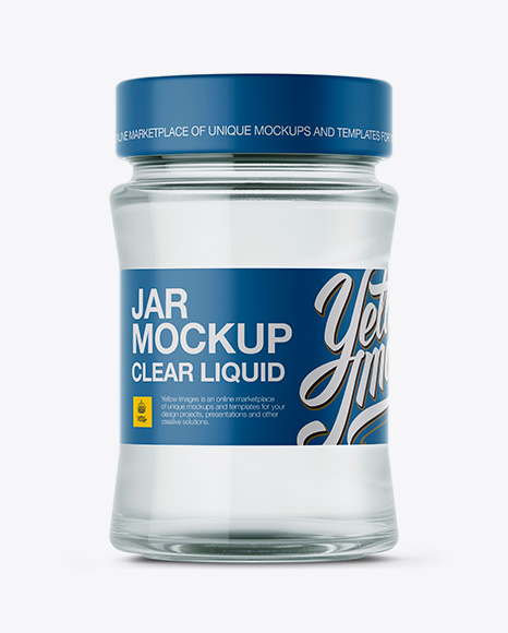 Glass Jar With Clear Liquid Mockup