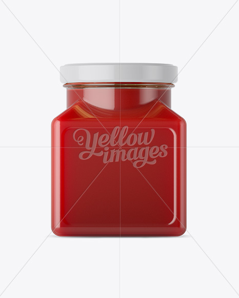 Glass Berry Jam Jar Mockup