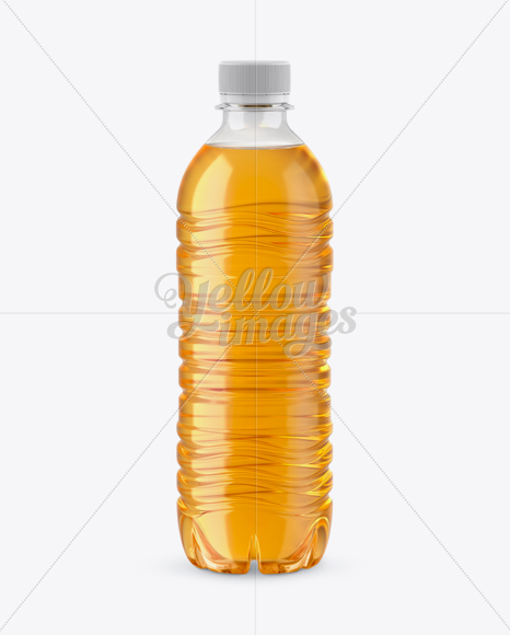 PET Bottle With Orange Drink Mockup