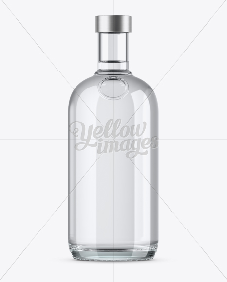 700ml Clear Glass Vodka Bottle Mockup