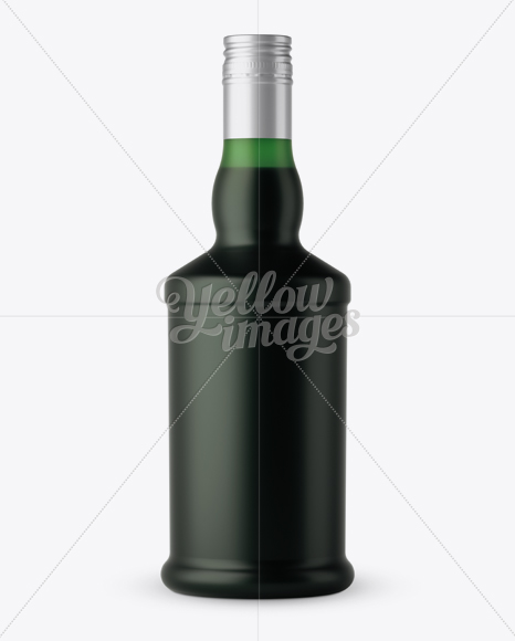 Frosted Green Glass Bottle Mockup