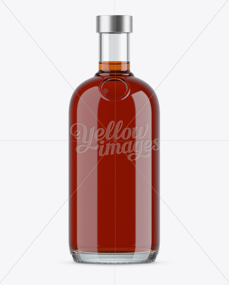 700ml Clear Glass Cognac Bottle Mockup