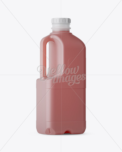 Plastic Red Juice Jug Mockup - Halfside Back View