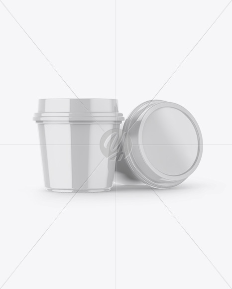 Two Glossy Ice Cream Cups Mockup