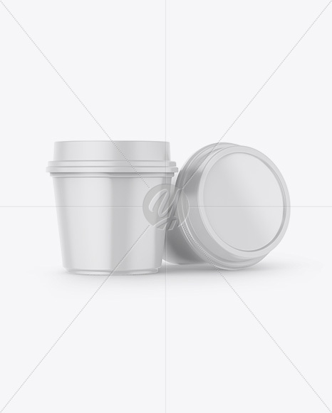 Two Matte Ice Cream Cups Mockup