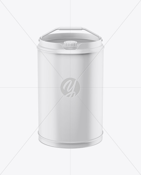 Matte Oil Tin Can Mockup - High-Angle Shot