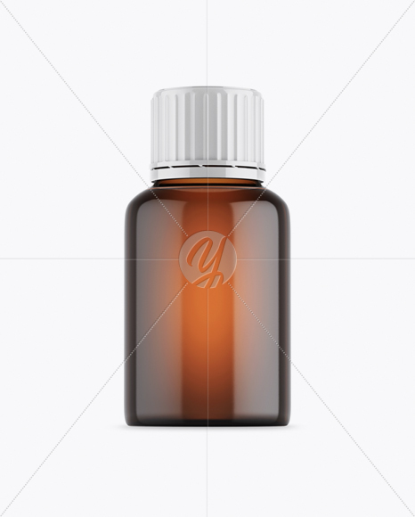 Amber Plastic Bottle Mockup