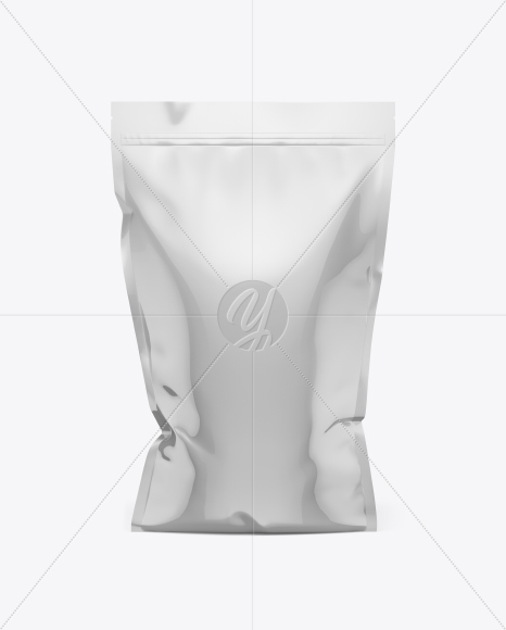 Glossy Stand-Up Pouch w/ Zipper Mockup - Front View