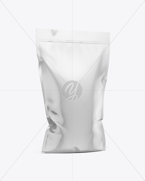 Glossy Stand-Up Pouch w/ Zipper Mockup - Half Side View