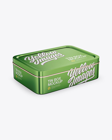 Metallic Tin Box Mockup - Half Side View (High-Angle Shot) - Metallic+Oval+Tin+Box+Mockup+High+Angle+Shot+In+Box+Mockups+On