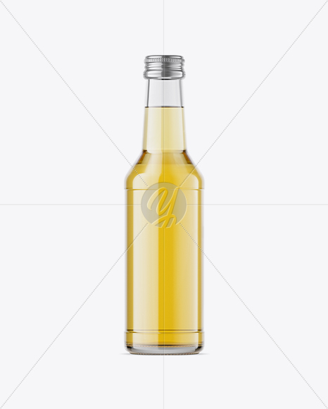 Clear Glass Yellow Drink Bottle Mockup