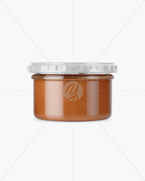 Clear Glass Sauce Jar Mockup