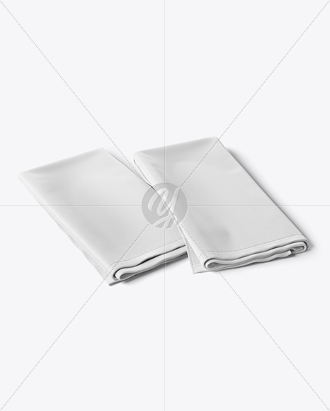 Two Folded Kitchen Towels Mockup - Half Side View