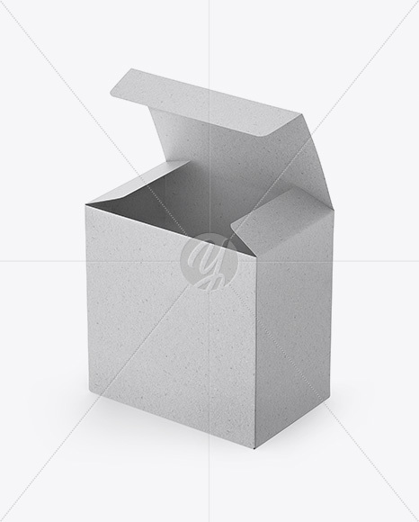 Opened Kraft Box Mockup - Half Side View (High-Angle Shot) Opened Kraft Box Mockup - Half Side View (High-Angle Shot)