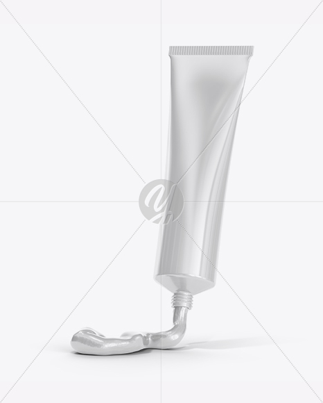 Glossy Tube with Cream Mockup