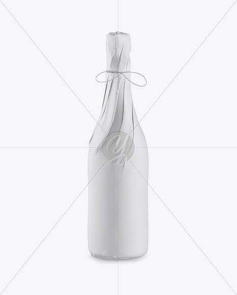 Wine Bottle in Matte Paper Wrap Mockup