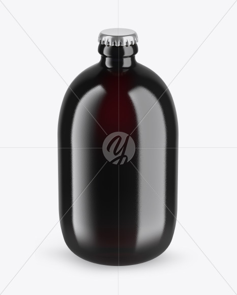 Glass Bottle Mockup - Front View (High-Angle Shot)